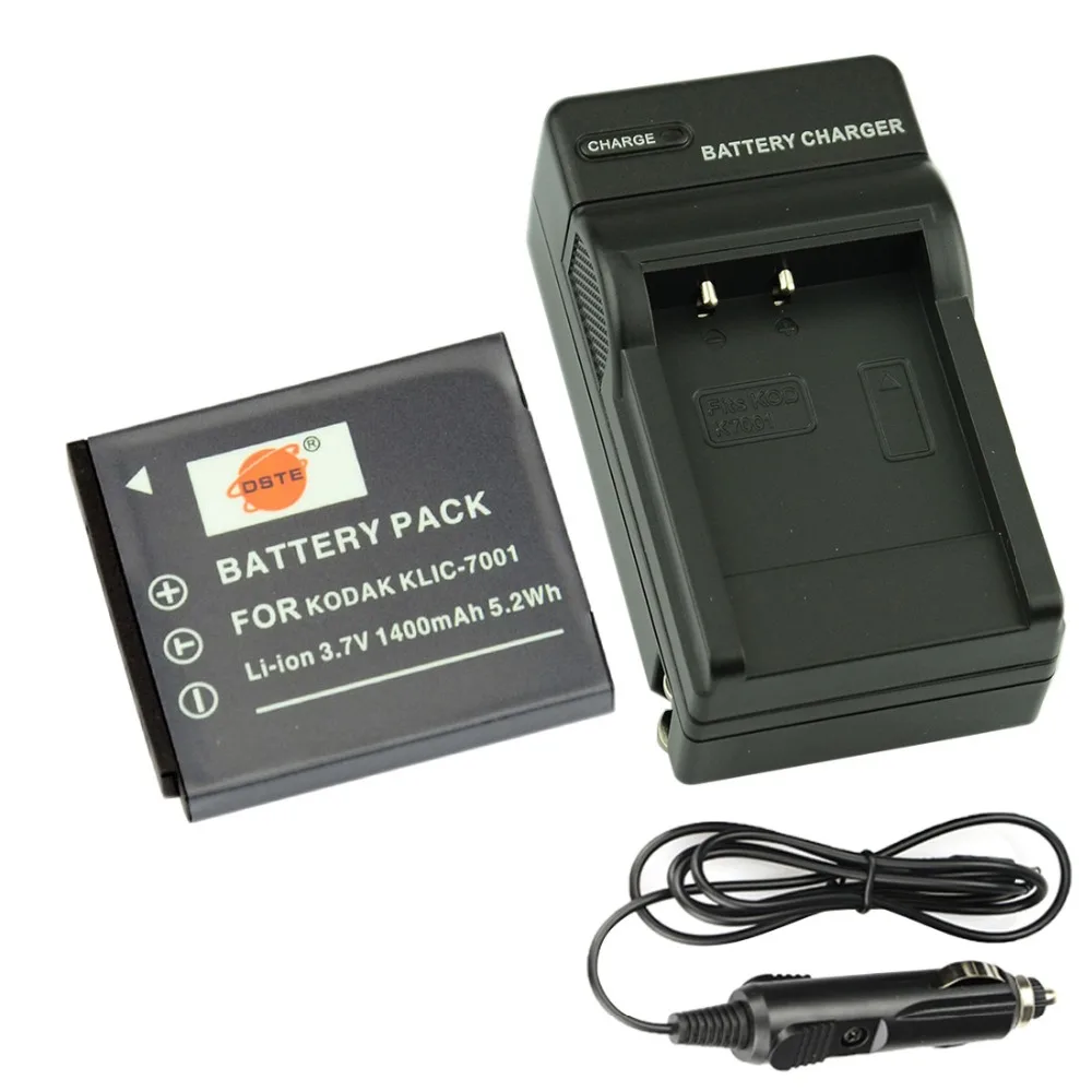DSTE KLIC 7001 Rechargeable Battery with Travel and Car Charger for KODAK V550 V570 V610 V705