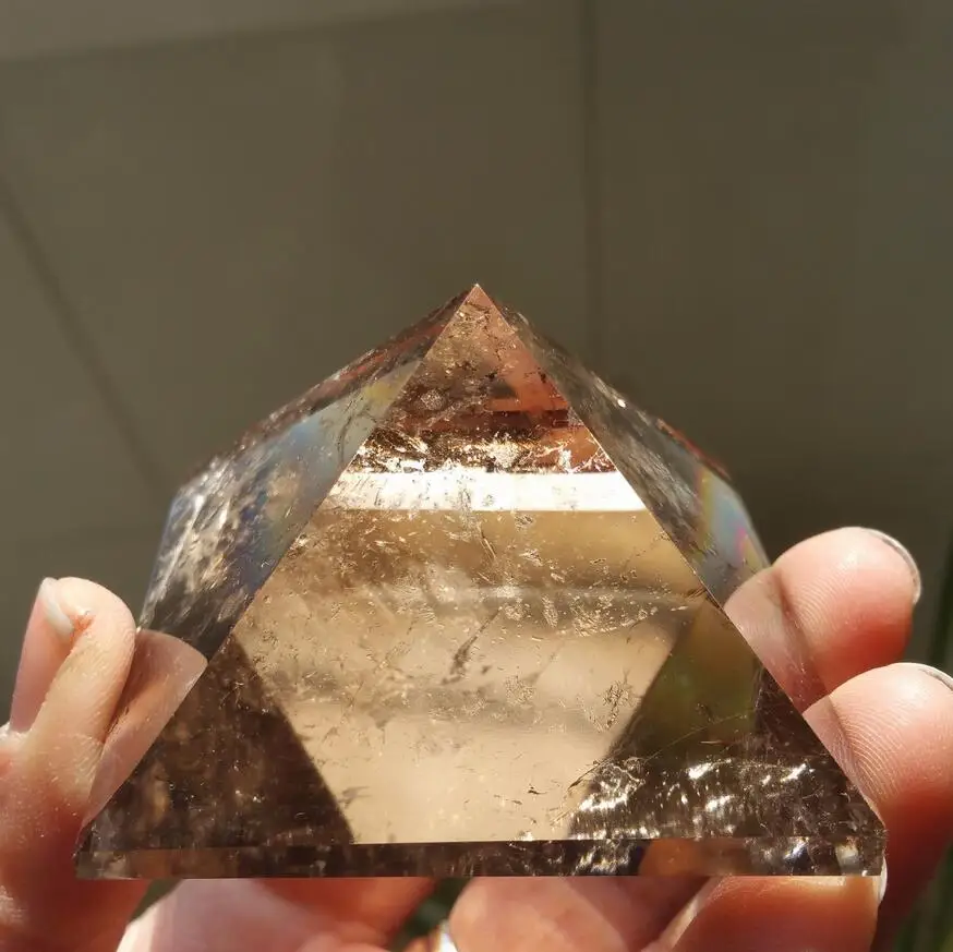 

AAA+140g Natural Citrine Smoke Quartz Crystal Pyramid Healing China