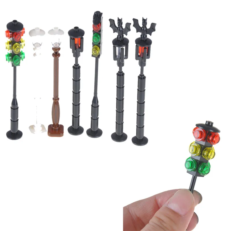 

1PCS Creator City Street light Non luminous Building Blocks Bricks Model Black Road Lamp Compatible Legoes Bricks Model Toy