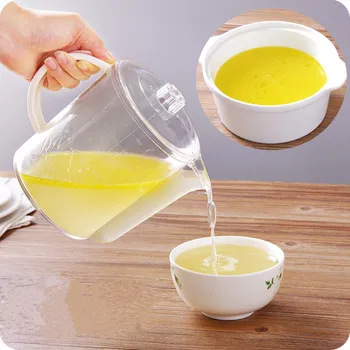 

Large capacity PP plastic grease separation soup pot with scale juice milk storage bottles for kitchen bar supplies