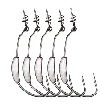 

5 PCS/ lot Lead Jig Head Fish Hook 2 g -7 g Soft Fishing Bait of Carbon Steel Hooks Lead Crank Hook With Spring Lock Pin Fishing