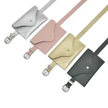 

Leather Belt Decor Buckle Women Faux Phone Bag Coin Purse Waist Pouch Fanny Pack