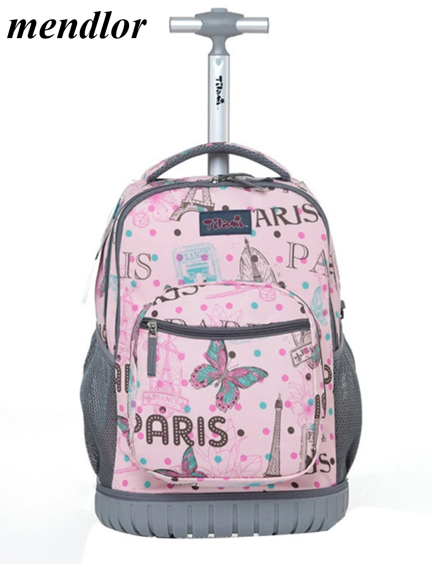 

New 19 inch Rolling Backpack Children Trolley School Bags Laptop Multifunction Wheeled Bookbag Travel Bag for Kids and Students