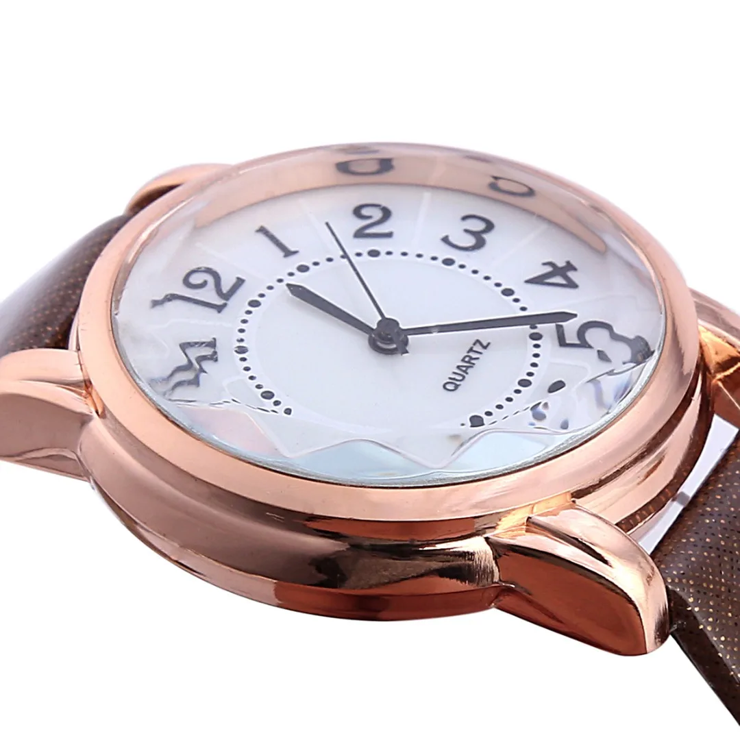 Faux Leather Arabic Numbers Watch  Fashion Casual Women Analog Quartz Watchh Female Wristwatches Relogio Feminino Shellhard