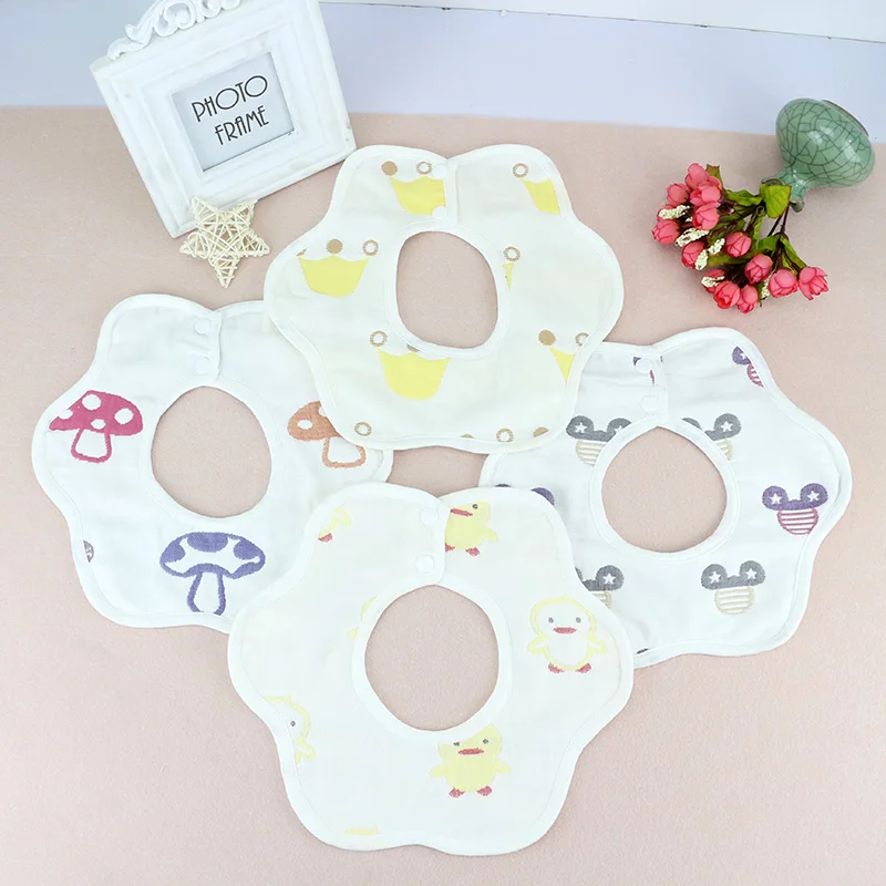 Детские нагрудники из муслина Круглые 360 градусов детская одежда для мальчиков и