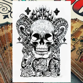 

Nu-TATY Satan The Demon Temporary Tattoo Body Art Flash Tattoo Stickers 21*15cm Waterproof Tatoo Styling Home Decor Sticker