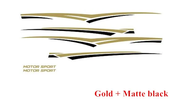 Автомобильные спортивные полосы для KIA SPORTAGE BORREGO, автомобильный Стайлинг, поясные линии, наклейка, автомобильные аксессуары для тела, автомобильная защита, Виниловая наклейка - Название цвета: Gold - Matte black