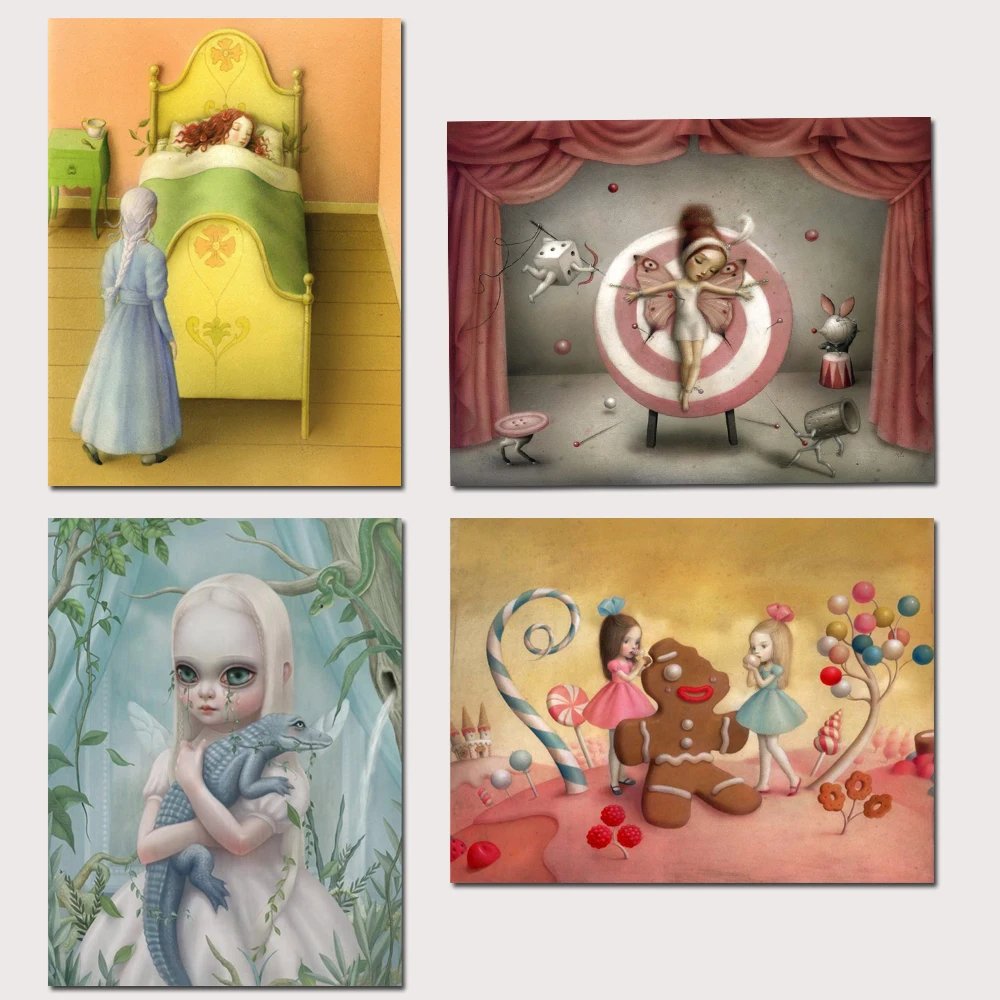 

Mark Ryden Mark Ryde 1 Panel Abstract Wall Art Oil Painting Poster Canvas Painting Print for Living Room Home Decor 21