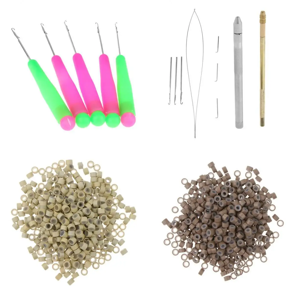 

Hair Extension Set Beads Crochet Ventilating Latch Pulling Loop Hook Needles Wig Lace Bangs Hairpiece Making Repair Tools