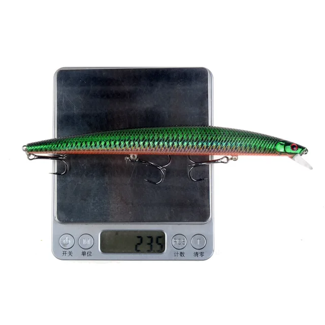 Best selling 1pcs 18cm 24g big long fish Minnow sea fishing lure bait 3D eyes Strong hooks lures for sea fishing 3
