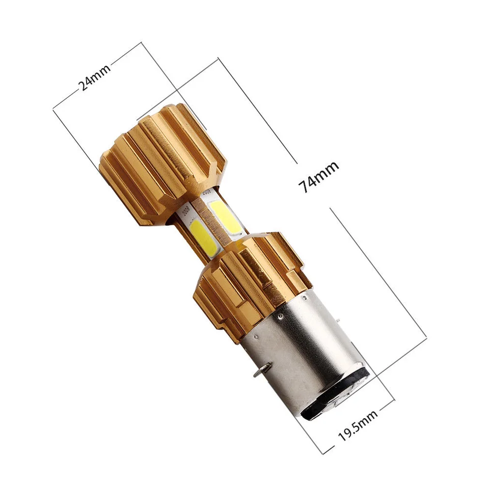 GZKAFOLEE BA20D светодиодный COB фара для мотоцикла велосипеда Hi/Lo DC 10 80V 6500K 2000LM| |