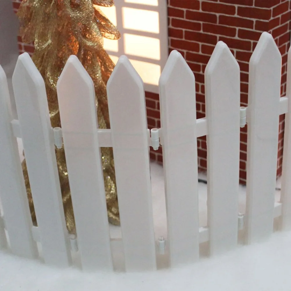 Christmas Tree Fences White Plastic Picket Fence Miniature Home Garden