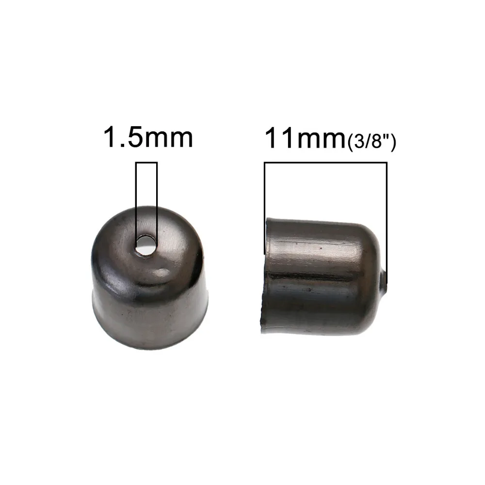 DoreenBeads сплав на железной основе цилиндрический шнур концевые колпачки для ювелирных изделий ожерелье браслет фиксированный цвет 11 мм(3/") x 10 мм(3/8"), 120 шт