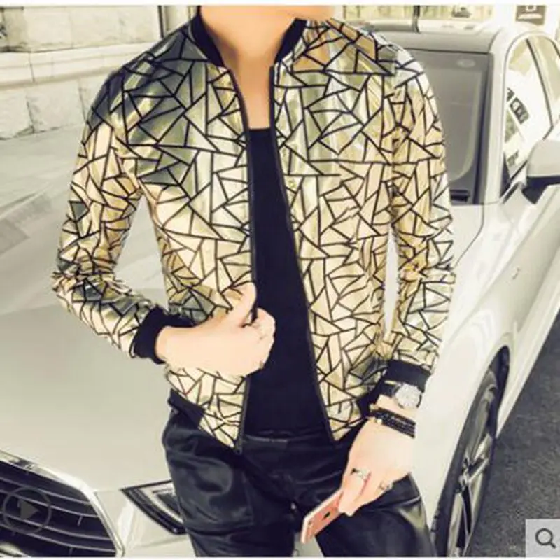 5XL Summer Men Bomber Jacket Fashion 2018 Slim Fit Sun Protection Clothing Silver Shining Jackets Mens Plus Size Stage Coats Man 5XL Summer Men Bomber Jacket Fashion 2018 Slim Fit Sun Protection Clothing Silver Shining Jackets Mens Plus Size Stage Coats Man