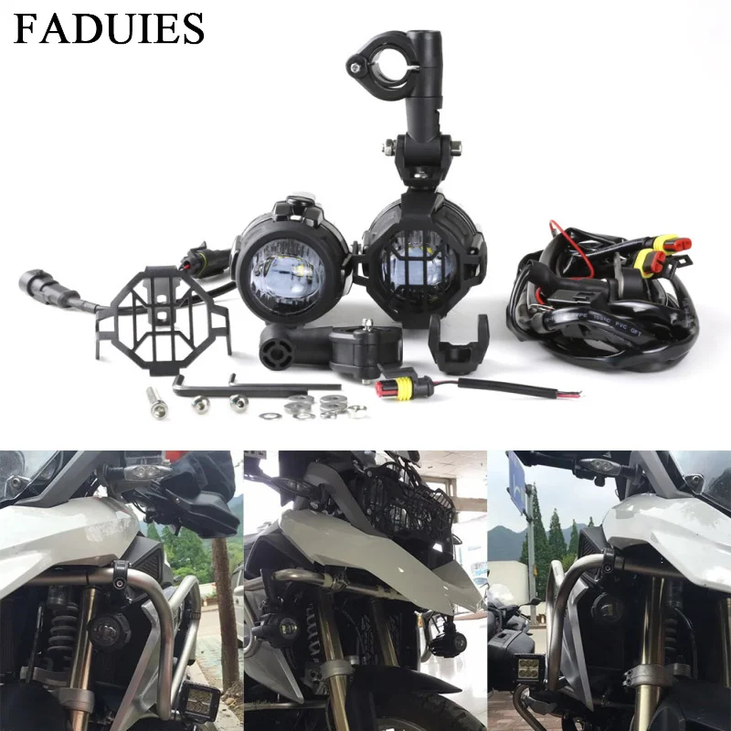 FADUIES, мотоциклетный светодиодный противотуманный светильник, безопасная лампа для вождения с вспомогательной лампой, аксессуары для охранников и жгутов проводов для BMW R1200GS ADV