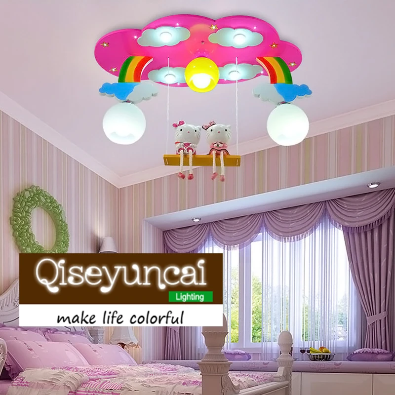 

Qiseyuncai Cloud Rainbow children's room LED eye energy-saving ceiling lamp boy girl room cartoon rainbow lighting