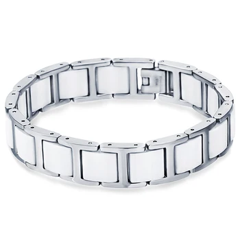 

HOt Bracelet Women's Jewelry 2018 New Arrival 13mm Stainless Steel Ceramic Trendy Health Bracelet Magnet Bangle Drop Shipping