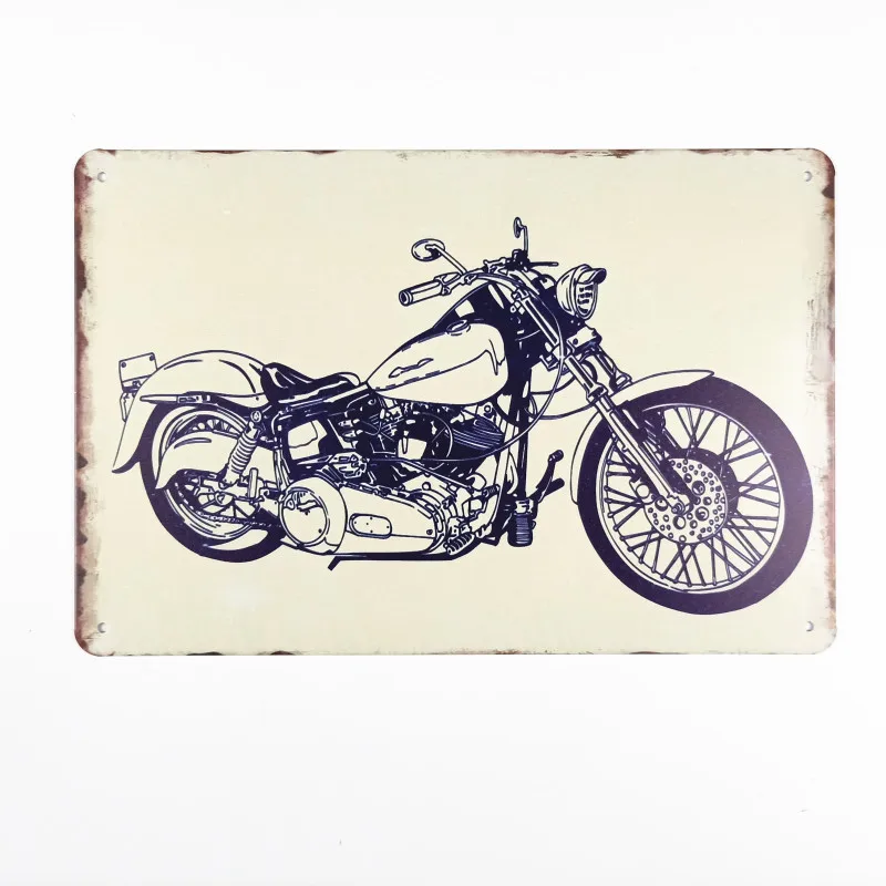 Винтажные металлические знаки для мотоциклов, Декоративные плакаты для бара, жестяная вывеска, декор для стен, домашняя тарелка в стиле ретро, 20x30 см - Цвет: 50303