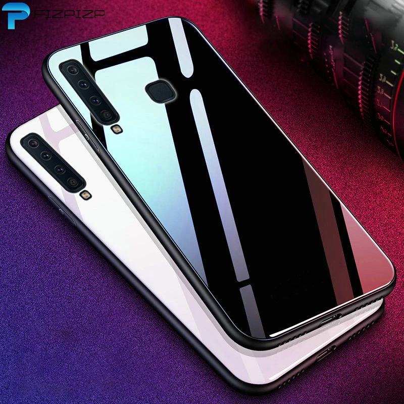 

Phone Case For Samsung Galaxy A30 A50 A40 A70 A20 A10 A20e M20 A7 A8 A9 A6 Plus 2018 Tempered Glass Back Soft TPU Silicone Cover
