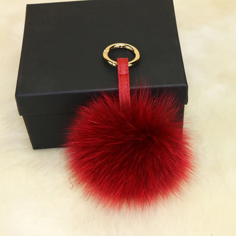 Moda Llavero 9 colores 10 cm Real Fox Fur Ball Llavero pompones de piel Llavero piel Pom Llavero para CharmBag colgante Moda Llavero 9 colores 10 cm Real Fox Fur Ball Llavero pompones de piel Llavero piel Pom Llavero para CharmBag colgante