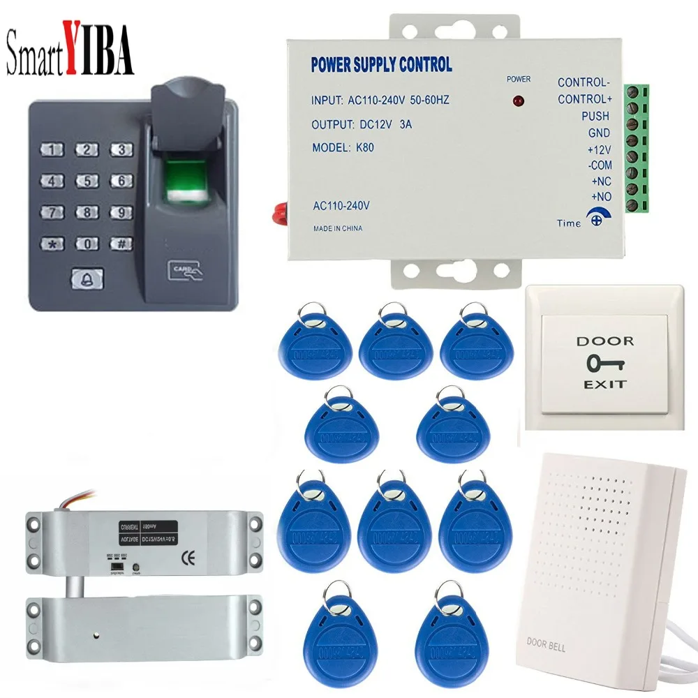 

SmartYIBA Waterproof Fingerprint Door Access Control System Intercom Machine Digital Electric RFID Keyfobs System For Door Lock