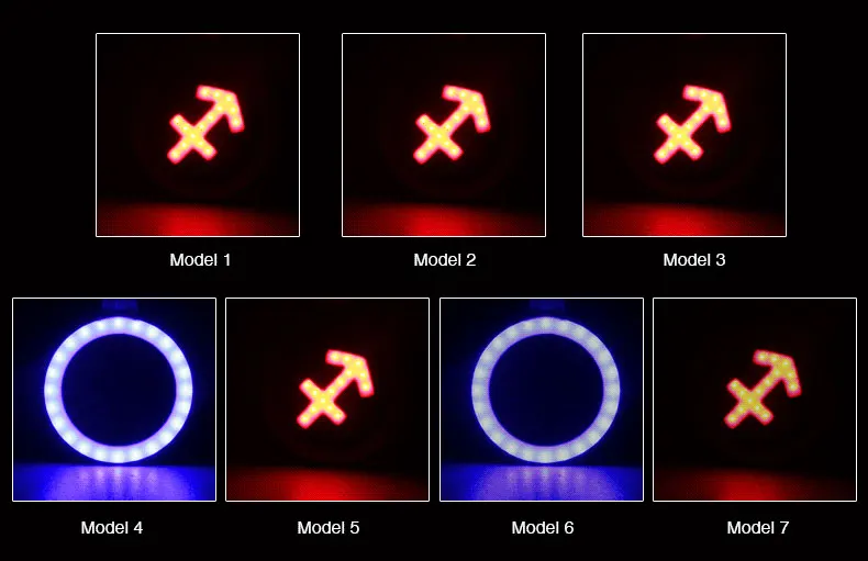 Best Deemount BCL211 Bicycle Tail Light 12 Zodiac Sign Patterns Bike Visual Warning Lamp USB Charge Dual Light 7 Modes Mode Memory 3