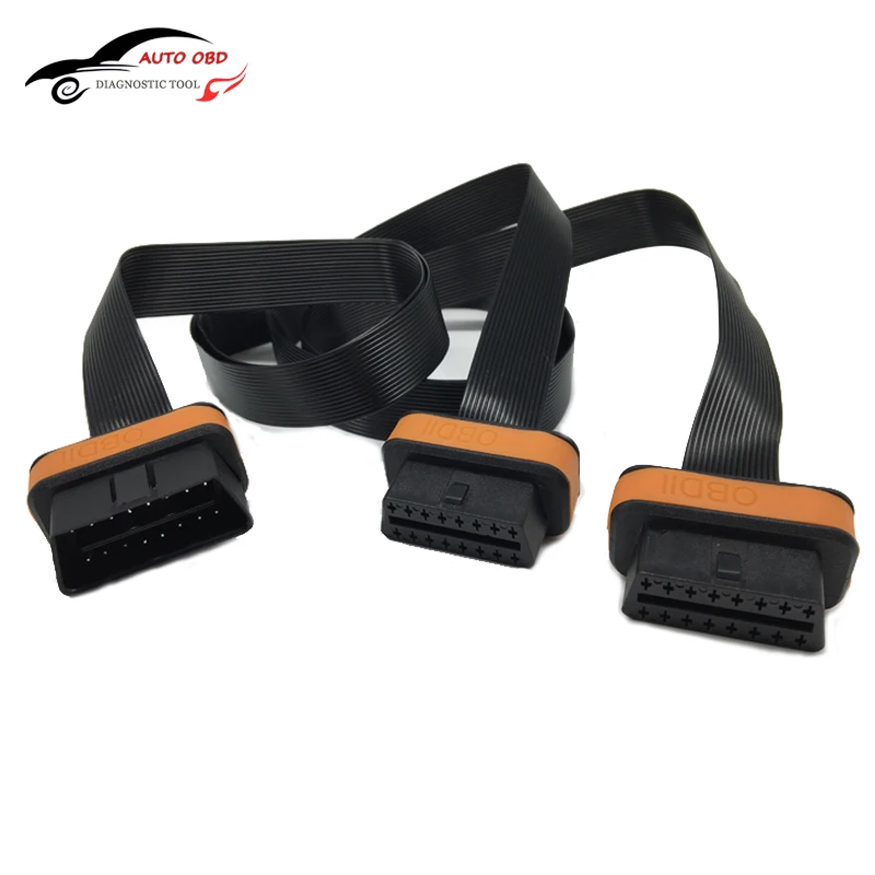 

Newest OBD OBD2 Connector Cable 1 to 2 with 2 Flat Noodles Line OBD 2 Extension Cord for Golo4 Diagnostic-tool Excellent Driving
