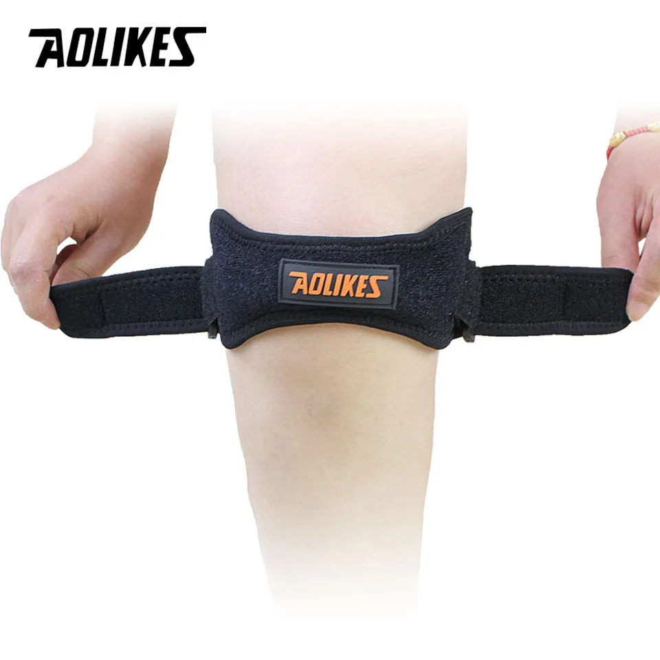 Aolikes 1 قطع تعديل اعبا في وتر الرضفة دعم الشريط باند الركبة دعم الركبة هدفين منصات تناسب تشغيل كرة السلة في