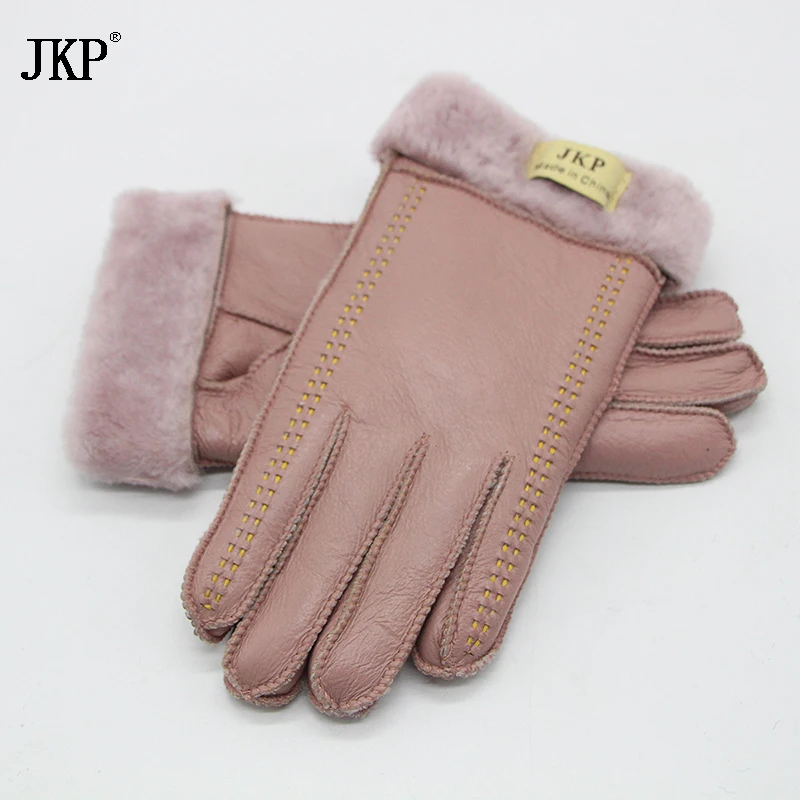Женские перчатки из 100% натуральной овчины теплые зимние кожи|gloves mittens|glove hotladies
