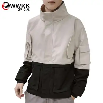 

WWKK 2019 Men Lightweight Waterproof Hooded Hiking Jacket Coat Mens Outwear Windbreaker Spring Autumn New Male Clothing Clothes
