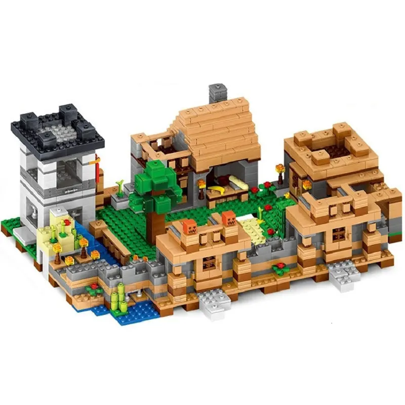 

HOT Sale Minecrafted Luxury Village Building Set Steve Alex Compatible LegoINGly DIY Construction Blocks Toys Gift For Children