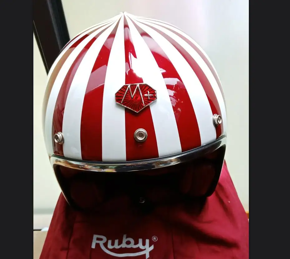 

DOT open face Motorcycle Helmet 3/4 Men Women ruby Helmet racing safe Helmets