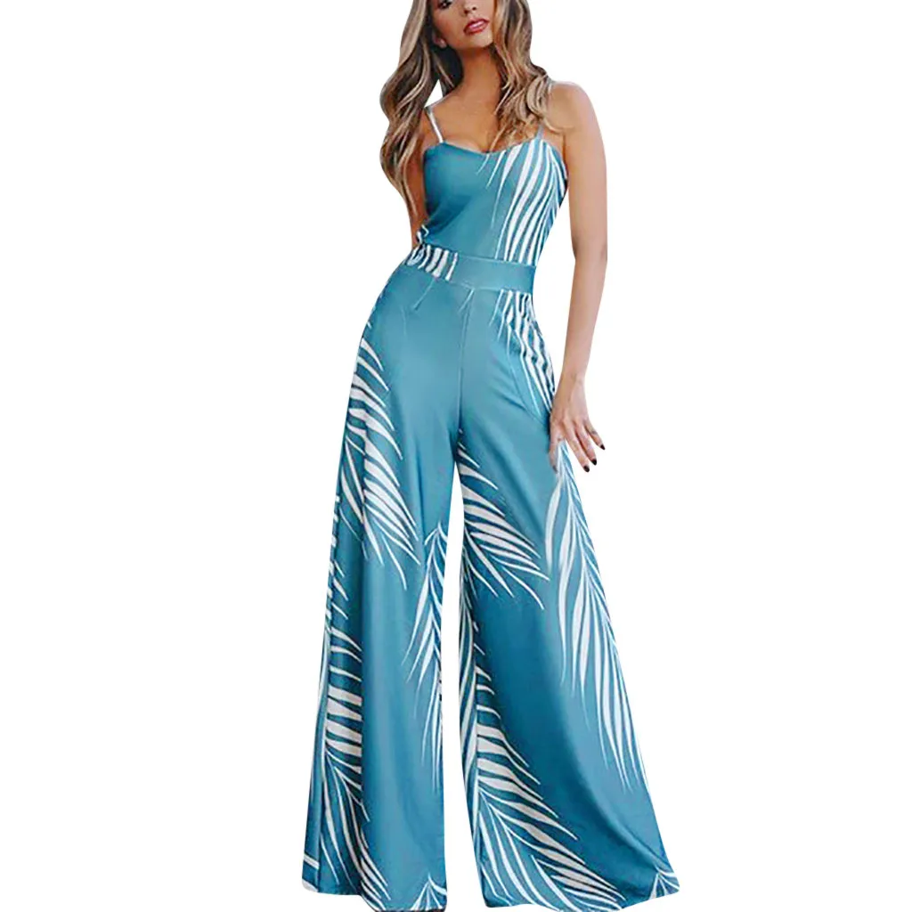 

2019 Women Jumpsuit Floral Print Lady Sling Sleeveless Jumpsuit Women Summer Fashion jumpsuits for women Summer