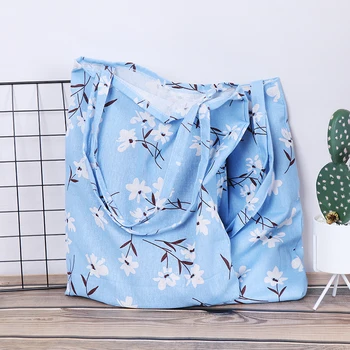 

1x Orchid pattern linen bag tote ECO shopping outdoor canvas shoulder bags