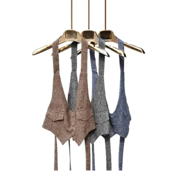 

2020 Summer Linen Cotton Women's Vest Loose Simple Wild V-Neck Ladies Coat Casual Slim Female Vest Short Waistcoat for Women