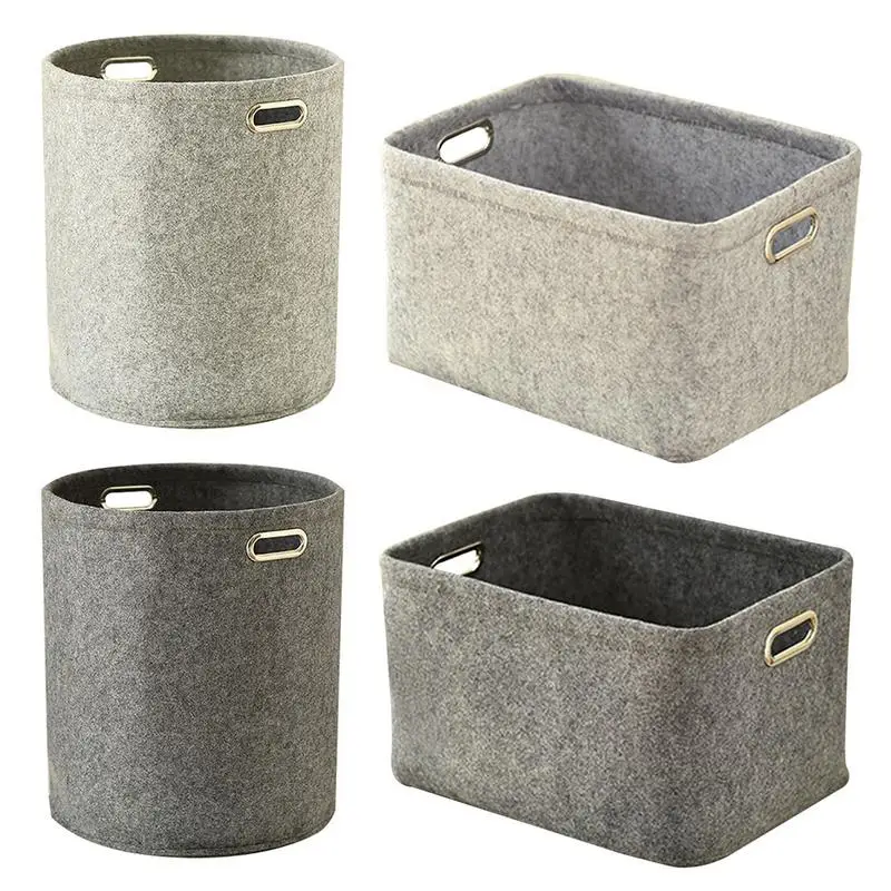 Felt Laundry Basket Clothing Storage Bin Large Size Toy Books Felt Laundry Basket Clothing Storage