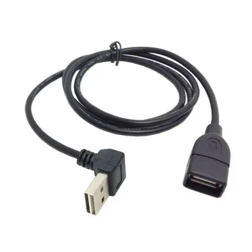 

CYDZ 10pcs/lot USB 2.0 Male to Female Extension Cable 100cm Reversible Design Up & Down Angled 90 Degree 1M