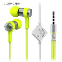 Wallytech WHF-118 High Quality Flat Cable Stereo in-ear Metal Earphones For iPhone 5 6 With Microphone & On/Off Remote 6 Colors