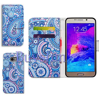 Bcov Марка Голубой Пейсли Крышка Случая Кожи Folio Для Samsung Galaxy S7 Edge 103027149 |