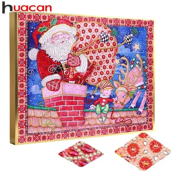 

Huacan Special Shaped Diamond Painting Santa Claus Picture Of Rhinestones Diamond Embroidery Cartoon Mosaic Christmas Gift 40x50