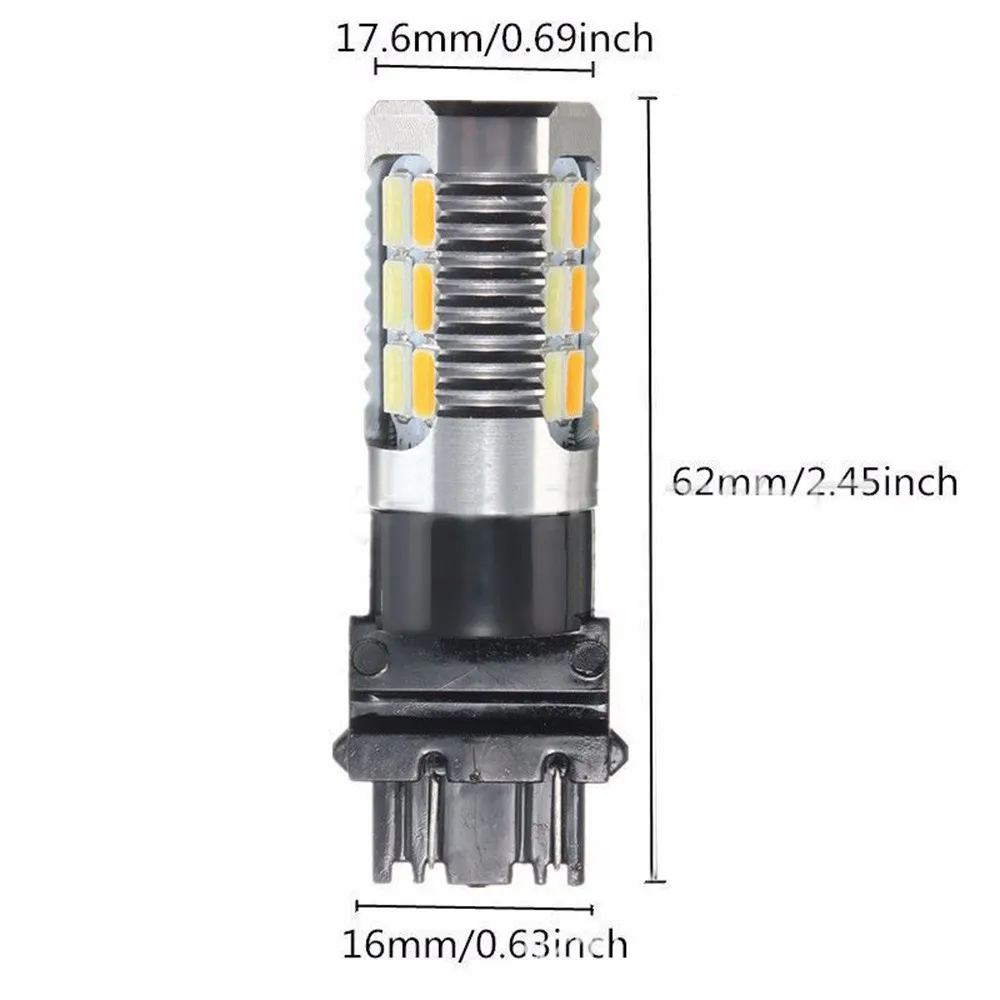 2X High Power 5730 Chip 3157 Dual Color Switchback SMD LED Tail BrakeLight Bulb (6)