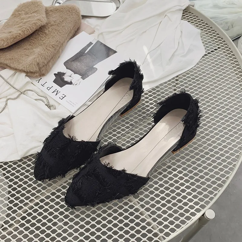 

COOTELILI Women Flats Low Heels Pointed Toe Wedding Shoes Woman Loafers Casual Breathable Women Shoes Slip on Black Red Beige