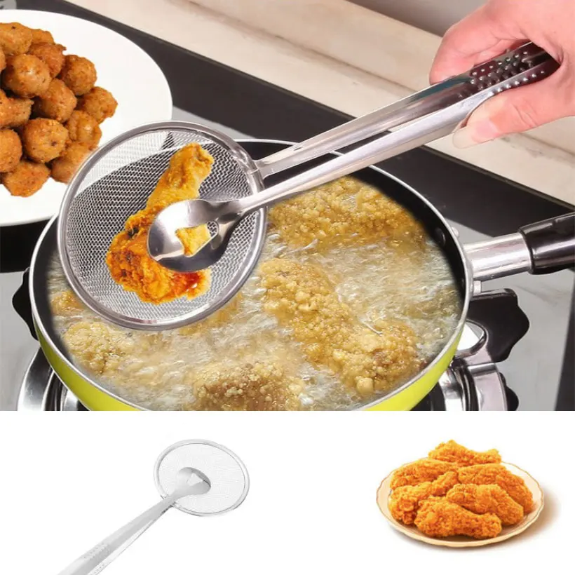 

1PC Stainless Steel Colander Filter Spoon Food Clip Mesh Spoon Home Kitchen Tool