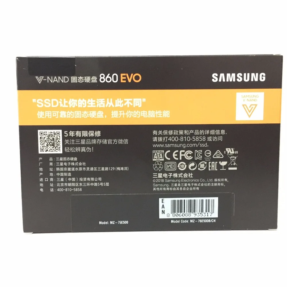 SAMSUNG PC 250 ГБ 500 1 ТБ 860 EVO SSD SATAIII 860EVO 250G 500G 1 ТБ настольных SATA3 2,5 SSD Внутренние твердотельные накопители