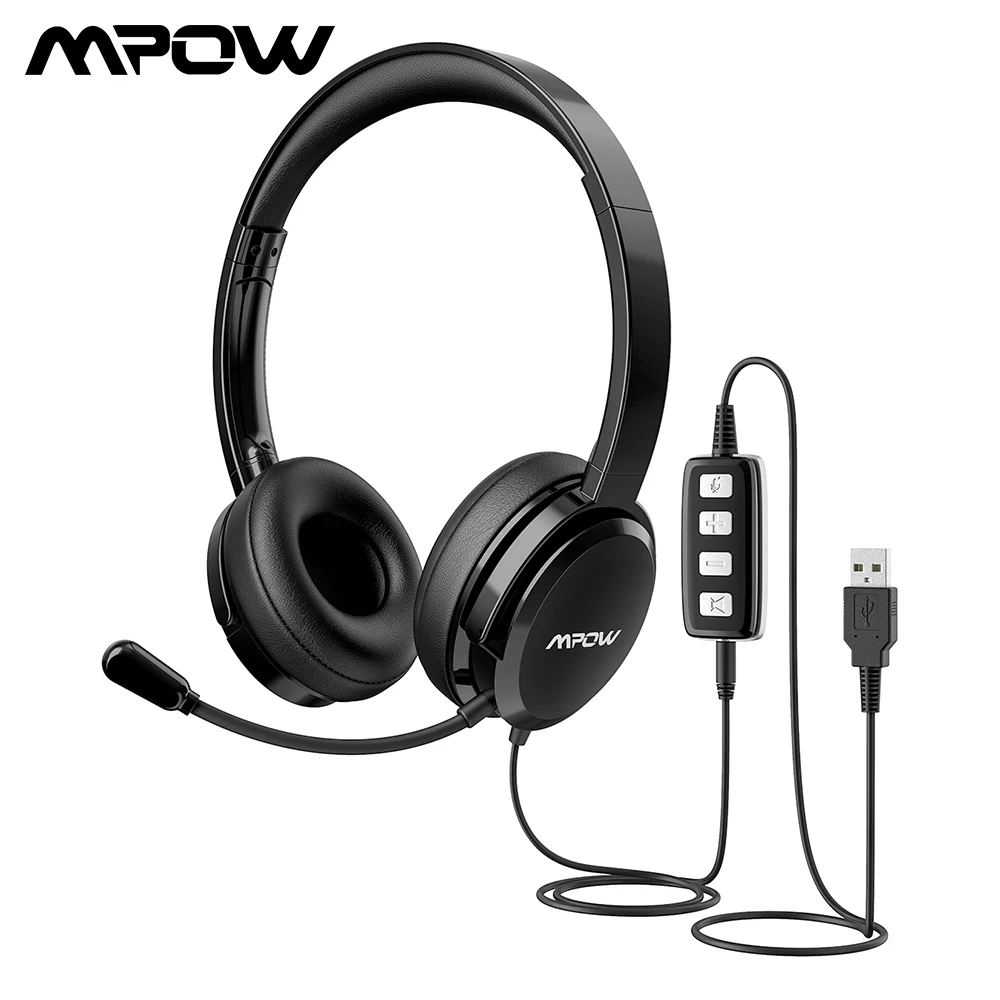 

Original Mpow HC2 3.5mm Headset USB Plug Wired Headphones Earphone With Micophone Computer Earbud For Call Center Chatting Skype