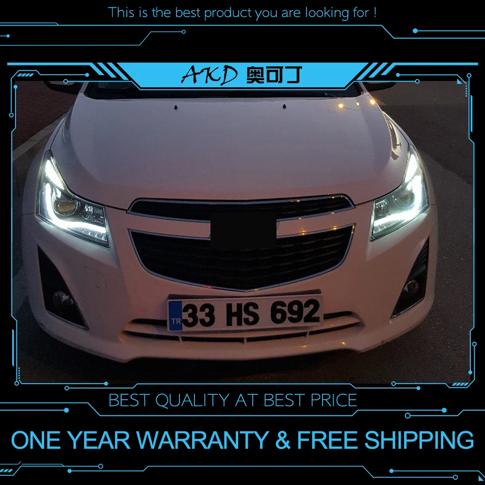  AKD tuning cars Headlight For Chevrolet Cruze 2009-2014 Headlights LED DRL Running lights Bi-Xenon  - 32888884897