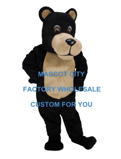 

Fine Style Black & Tan Bear Mascot Costume Adult Size Black Bear Mascotte Mascota Outfit Suit Fancy Dress with Helmet SW532