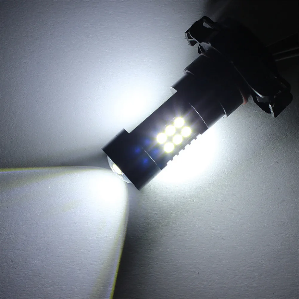 Автомобильная электроника Light 2 шт 12 V DC H16 3030 21 светодиодный фары белый 6500 K автомобилей туман головного передняя лампа Противотуманные фары
