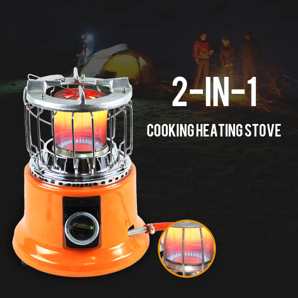 2 IN 1 Camping Gas Stove Winter Warmer Heater LGP Gas Heating 3000W