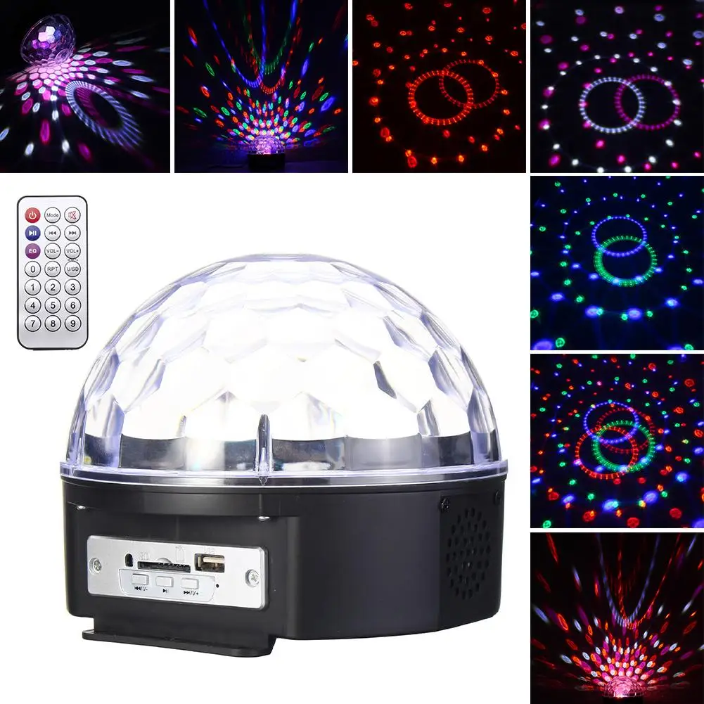 

Magic Crystal Ball USB MP3 Music Remote Control LED RGB DJ Disco Stage Light